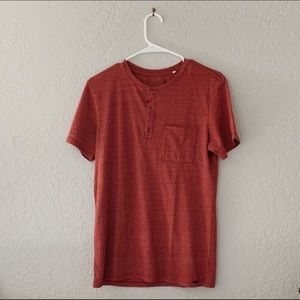 Red Partial Button Up On the Byas T-Shirt